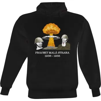 Pánská mikina Pánská mikina s kapucí s potiskem Projekt Malá strana - Tmavá mikina pánské