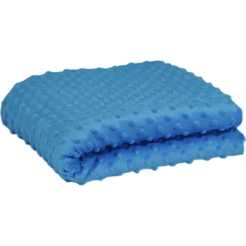 Látka mikroplyš Minky 380 Puntík, barva Tyrkysová