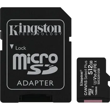 Paměťová karta SD CARD 512GB Kingston Mikro SD s adaptérem SD CARD 512GB