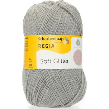 Příze Regia 4-Ply Soft Glitter 51 Šedá (Ponožková Příze Regia Soft Glitter 51 Šedá)