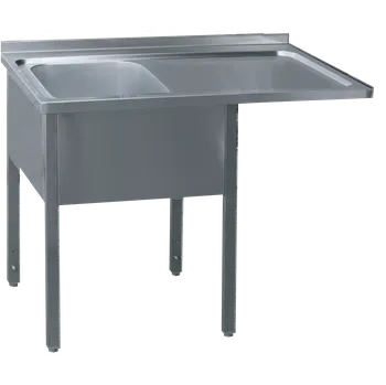 Zahradní stůl Stůl mycí 140x70x90 - 1x dřez 50x40x30 odkapávací plocha pravá | REDFOX - MSJOP/M 7014