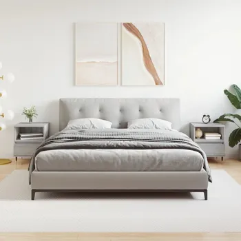 Ložnice vidaXL Noční stolky 2 ks 40 x 35 x 50 cm kompozitní dřevo [830609] Barva: šedá sonoma
