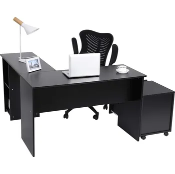 Psací stůl Psací rohový stůl Houseland Zion černý