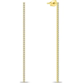 Náušnice Brilio Silver Dlouhé třpytivé pozlacené náušnice EA994Y + 2 měsíce na vrácení zboží