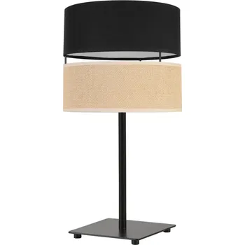 Stojací lampa Stolní lampa Juta, 1x jutové/černé textilní stínítko, n