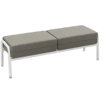 Sedací souprava BARCELONA - lavice, koženka, AN 052 šedá, podnož bílá
