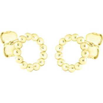 Náušnice GEMMAX Minimalistické zlaté náušnice kroužky na puzetu – zlatý šperk ryzosti 585/1000 v Dárkovém balení s Certifikátem GLEYN-01562