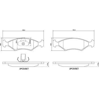 Brzdová destička Sada brzdových destiček, kotoučová brzda BREMBO P 24 043