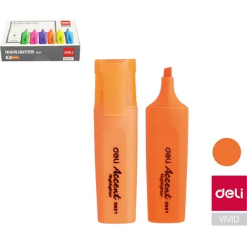 Zvýrazňovač Deli Highlighter oranžový plochý (8552)