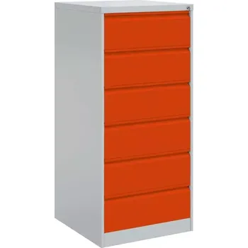 Kartotéka JP - 406 NEW kartotéka 6-zásuvková, 1320x600x623 mm, šedá/oranžová