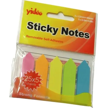 Lepicí záložky papírové šipky 45x12/5 barev