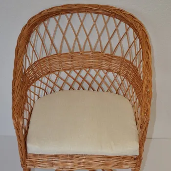 Podsedák Nábytek PEGAS Polstr na křeslo z vrbového proutí - látka světle béžový melír