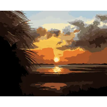 ZUTY Malování podle čísel - ZAPADAJÍCÍ SLUNCE (D. RUSTY RUST) Rozměr: 40x50 cm, Rámování: bez rámu a bez vypnutí plátna