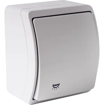 vypínač Viplast K102 šedá - Ovládač zapínací se znakem světlo, řazení 1/0