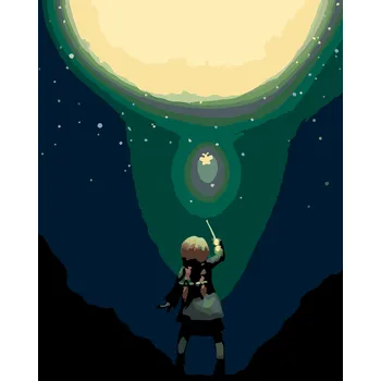 ZUTY Malování podle čísel - MAGICKÝ MOTÝLEK A MĚSÍC Rozměr: 40x50 cm, Rámování: bez rámu a bez vypnutí plátna