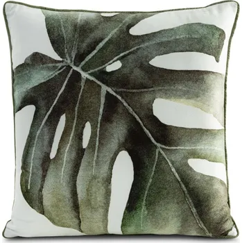Povlak na dekorativní polštářek Povlak na polštář VELVET 45x45 cm s paspulí - list monstery