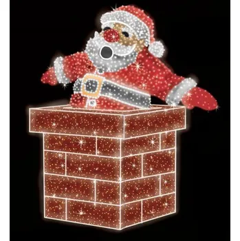 Vánoční osvětlení Polamp POL-0976M - 3D dekorace - Santa v komíně - 200 x 180 cm