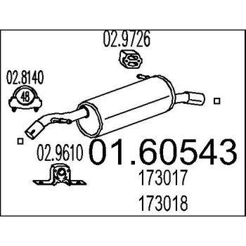 Auto-moto Zadní tlumič výfuku MTS 01.60543