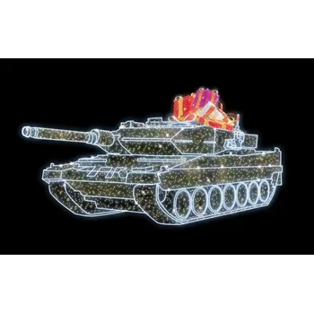 Vánoční osvětlení Polamp POL-2930PR - 3D dekorace - Tank s dárky - 380 x 370 x 970 cm