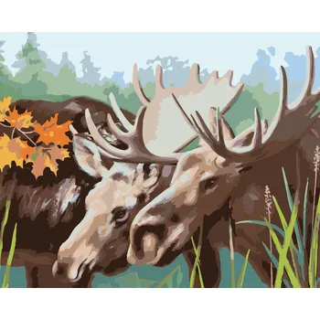 ZUTY Malování podle čísel - LOSÍ PÁR (D. RUSTY RUST) Rozměr: 40x50 cm, Rámování: bez rámu a bez vypnutí plátna