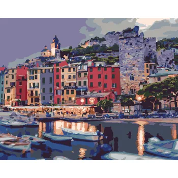 ZUTY Malování podle čísel - PORTOVENERE V ITÁLII Rozměr: 80x100 cm, Rámování: bez rámu a bez vypnutí plátna
