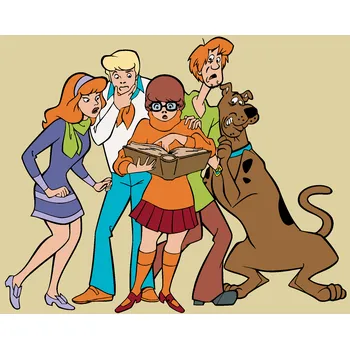 ZUTY Malování podle čísel - SHAGGY, SCOOBY, DAPHNE, VELMA A FRED (SCOOBY DOO) Rozměr: 40x50 cm, Rámování: bez rámu a bez vypnutí plátna