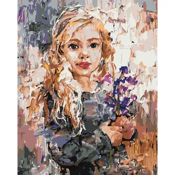 ZUTY Malování podle čísel - DÍVKA SE ZVONKY Rozměr: 40x50 cm, Rámování: bez rámu a bez vypnutí plátna