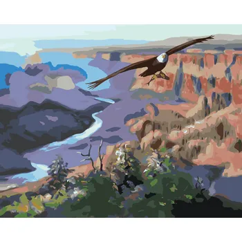 ZUTY Malování podle čísel - OREL A RYBA (D. RUSTY RUST) Rozměr: 40x50 cm, Rámování: bez rámu a bez vypnutí plátna