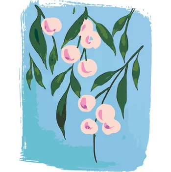 ZUTY Malování podle čísel - RŮŽOVÉ BOBULE (ALEXANDRIA GILBERT) Rozměr: 40x50 cm, Rámování: bez rámu a bez vypnutí plátna