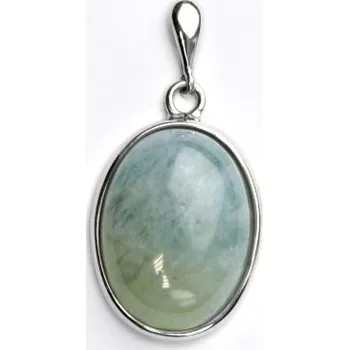 Přívěsek Stříbrný přívěsek přírodní akvamarin - P1492 (Stříbrný přívěsek s akvamarinem 18 x 13 mm)