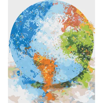 ZUTY Malování podle čísel - BAREVNÝ GLOBUS Rozměr: 40x50 cm, Rámování: bez rámu a bez vypnutí plátna