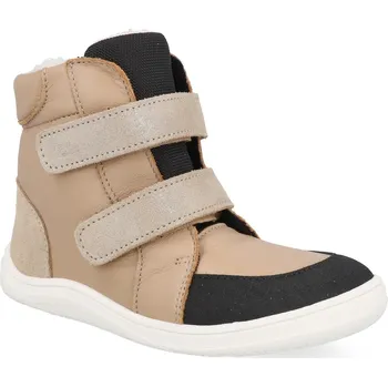 Dívčí obuv Barefoot dětské zimní boty Baby Bare - Febo Winter Cappucino béžové třpytky Velikost: 26