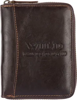 Peněženka Wild Pánská kožená peněženka na zip 5508 hnědá