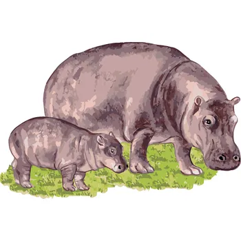 ZUTY Malování podle čísel - HROCH A JEHO MLÁDĚ Rozměr: 40x50 cm, Rámování: bez rámu a bez vypnutí plátna