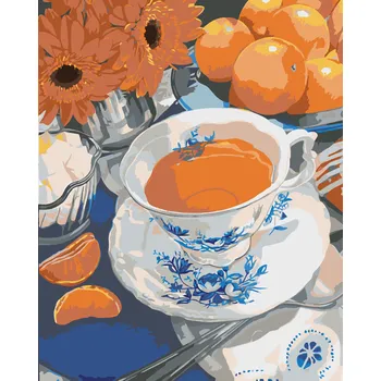 ZUTY Malování podle čísel - ČAJ S POMERANČI (MARDELL SCHUSTER) Rozměr: 40x50 cm, Rámování: bez rámu a bez vypnutí plátna