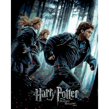 ZUTY Malování podle čísel - PLAKÁT HARRY POTTER A RELIKVIE SMRTI - NA ÚTĚKU Rozměr: 40x50 cm, Rámování: vypnuté plátno na rám