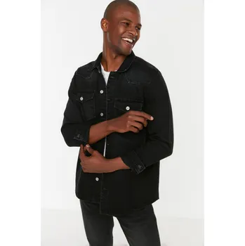 Pánská košile Pánska košile Trendyol Denim Trendyol černá 1675959