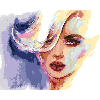 ZUTY Malování podle čísel - ŽENA S BLONĎATÝMI VLASY Rozměr: 40x50 cm, Rámování: bez rámu a bez vypnutí plátna