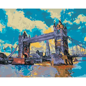 ZUTY Malování podle čísel - TOWER BRIDGE V LONDÝNĚ Rozměr: 40x50 cm, Rámování: bez rámu a bez vypnutí plátna