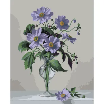 ZUTY Malování podle čísel - ZÁTIŠÍ SASANKA VE SKLENĚNÉ VÁZE (PIETER WAGEMANS) Rozměr: 40x50 cm, Rámování: bez rámu a bez vypnutí plátna