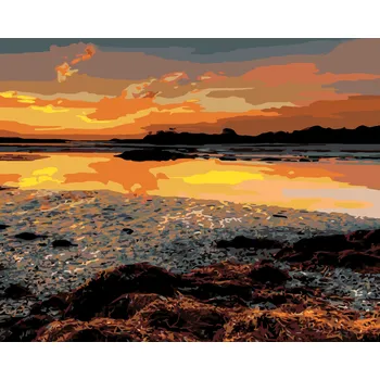 ZUTY Malování podle čísel - SVÍTÁNÍ NAD POBŘEŽÍM (TED DAVIS) Rozměr: 40x50 cm, Rámování: bez rámu a bez vypnutí plátna