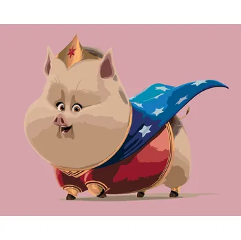 ZUTY Malování podle čísel - STOJÍCÍ PB (DC LIGA SUPERMAZLÍČKŮ) Rozměr: 40x50 cm, Rámování: bez rámu a bez vypnutí plátna