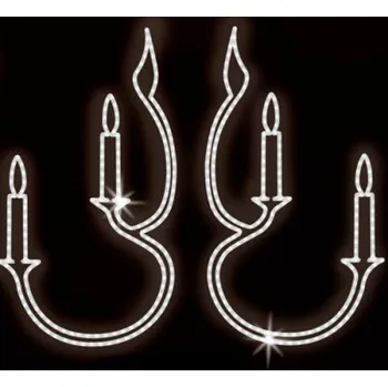 Vánoční světelný řetěz Polamp POL-0245 - 2D dekorace - Symetrické ozdoby sloupů - 100 x 125 cm