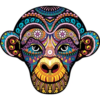 ZUTY Malování podle čísel - ABSTRAKTNÍ BAREVNÁ OPICE NA BÍLÉM POZADÍ Rozměr: 40x50 cm, Rámování: bez rámu a bez vypnutí plátna