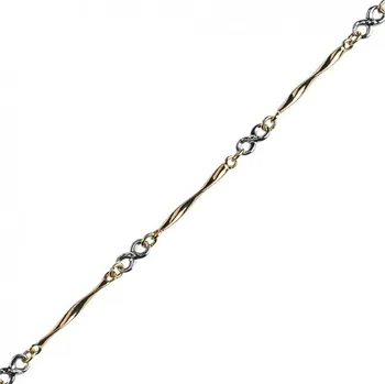 Řetízek Couple, Originální náramek či náhrdelník Jollie, žluté a bílé zlato, délka: 45 cm, 1440924-5-45-0