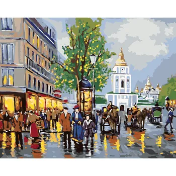 ZUTY Malování podle čísel - STARÝ KYJEV Rozměr: 40x50 cm, Rámování: bez rámu a bez vypnutí plátna