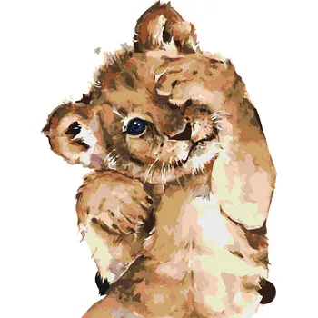 ZUTY Malování podle čísel - STYDLIVÉ LVÍČE Rozměr: 40x50 cm, Rámování: bez rámu a bez vypnutí plátna