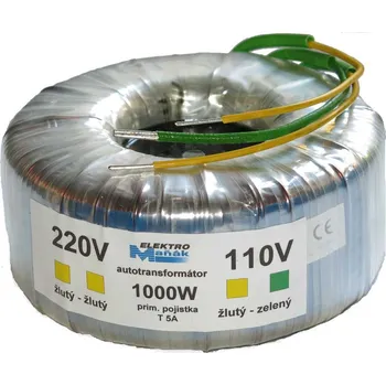 Měnič napětí Transformátor toroidní 230V/110V 1000W (Transformátor toroidní 1000W)