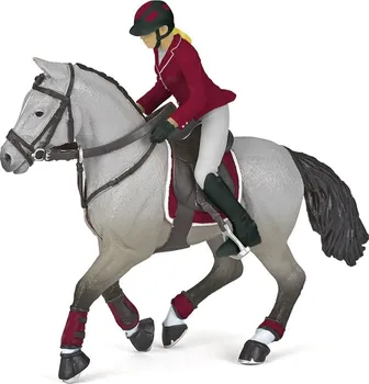 Figurka PAPO 51563 Kůň s jezdkyní 10 cm