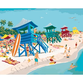 ZUTY Malování podle čísel - POBŘEŽNÍ HLÍDKA A MOŘE (ROBERT JOHNSON) Rozměr: 40x50 cm, Rámování: bez rámu a bez vypnutí plátna